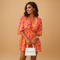 Boho mini dress for women with unique patterns | Linde 0