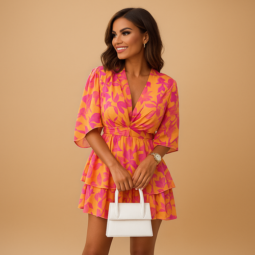 Boho mini dress for women with unique patterns | Linde 0