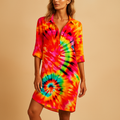 Boho summer dress with V-neck for women | Isla 0