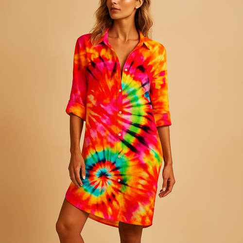 Boho summer dress with V-neck for women | Isla 0