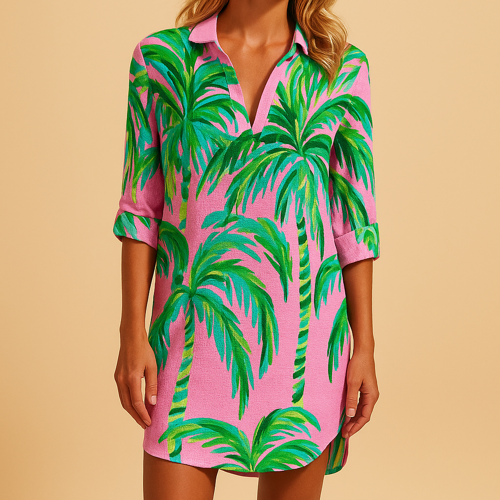Boho summer dress with V-neck for women | Isla 7
