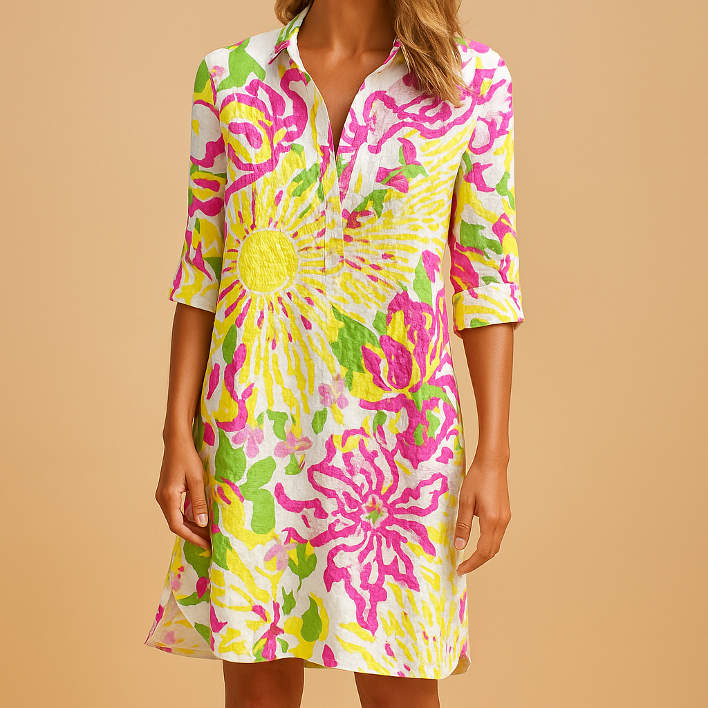 Boho summer dress with V-neck for women | Isla 8