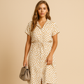Chic midi dress with short sleeves for women | Eliza 0