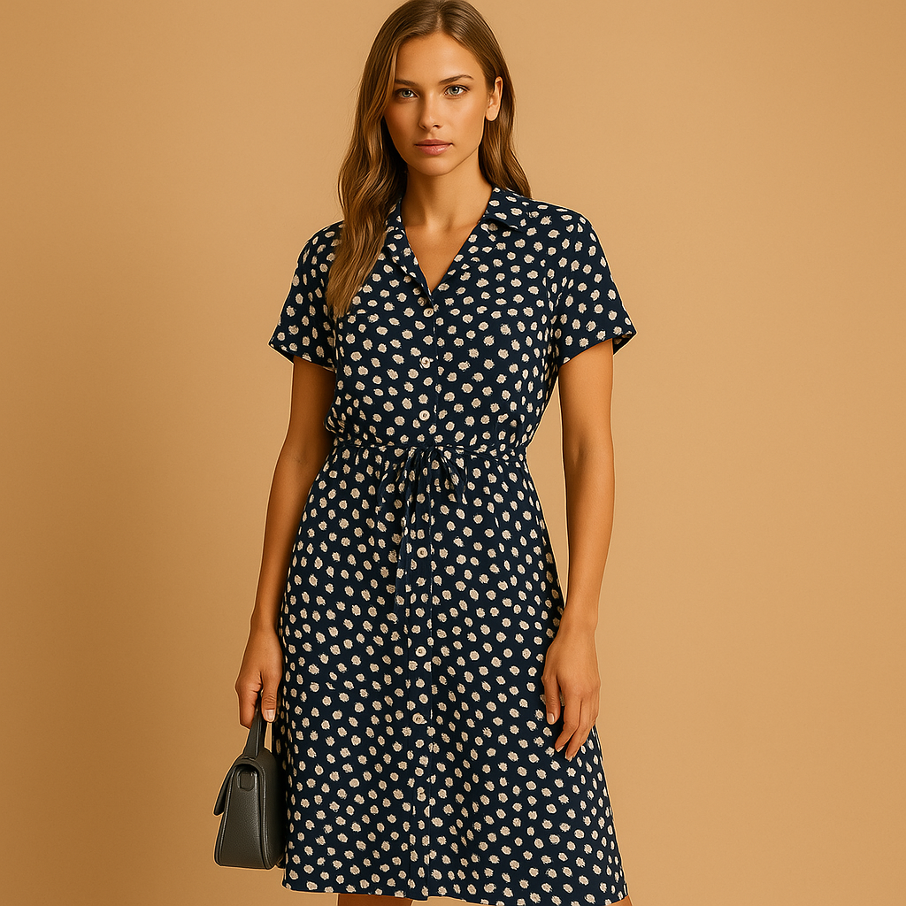 Chic midi dress with short sleeves for women | Eliza 6