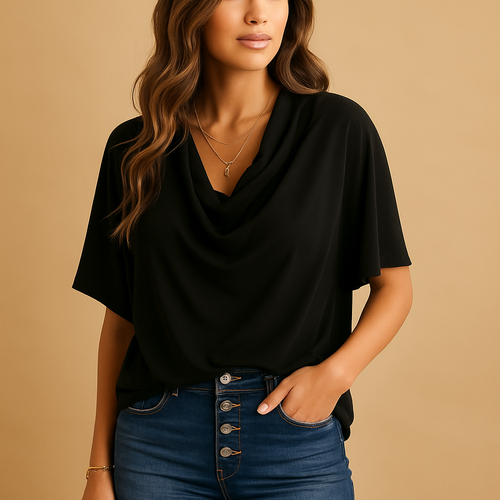 Chiffon blouse with batwing sleeves for women | Hazel 1