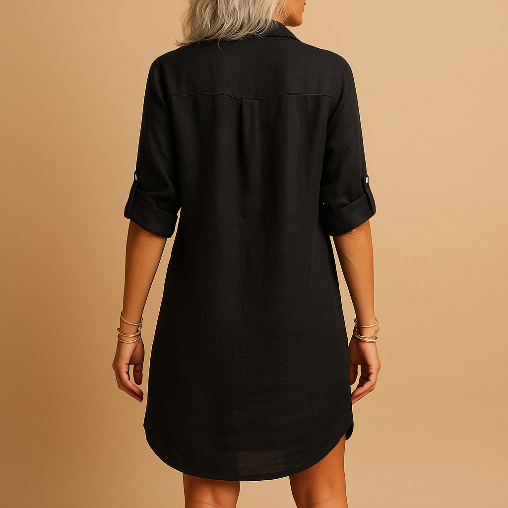 Cotton shirt dress with tailored fit for women | Marlowe 2