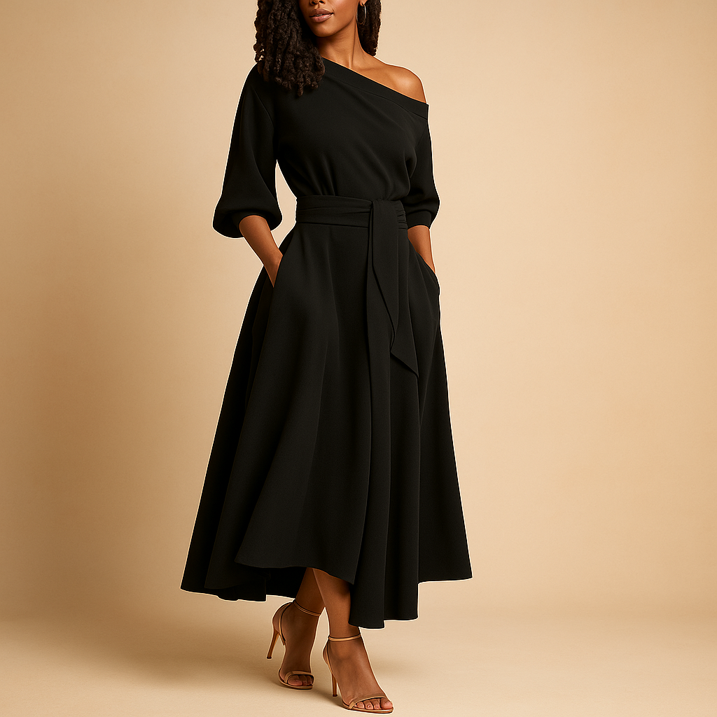 Elegant belted midi dress for women | Maureen 3