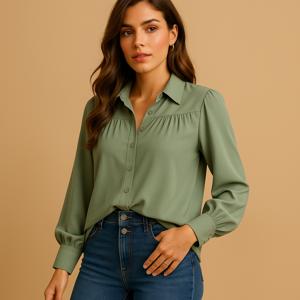 Elegant lantern sleeve blouse for women | Grace 4