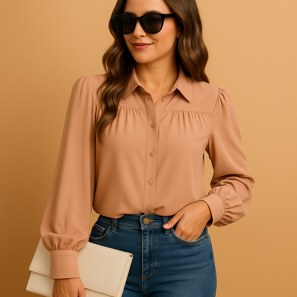 Elegant lantern sleeve blouse for women | Grace 5