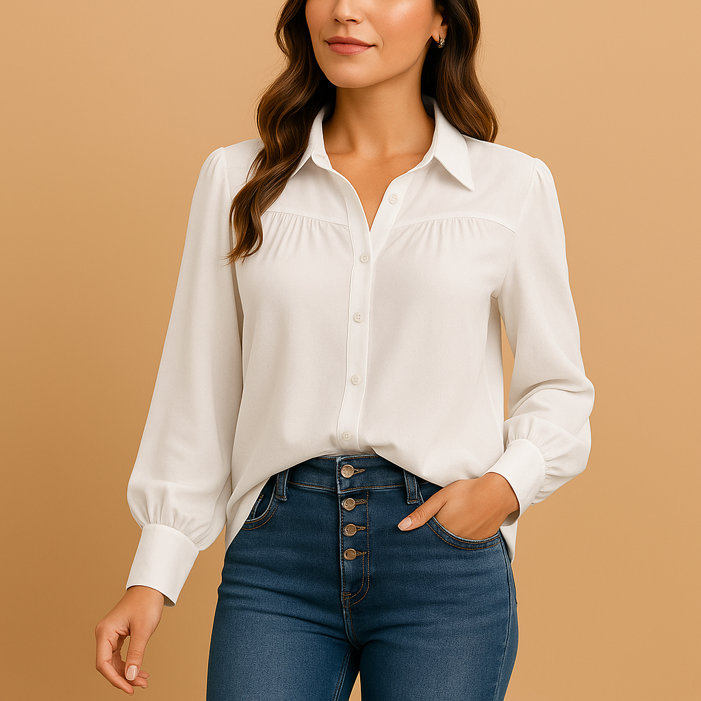 Elegant lantern sleeve blouse for women | Grace 6