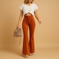 Flared corduroy pants for women | Hazel 0