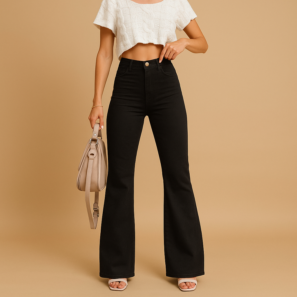 Flared corduroy pants for women | Hazel 4