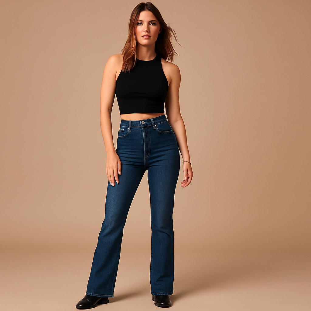 Flared high-waist jeans for women | Clara 5