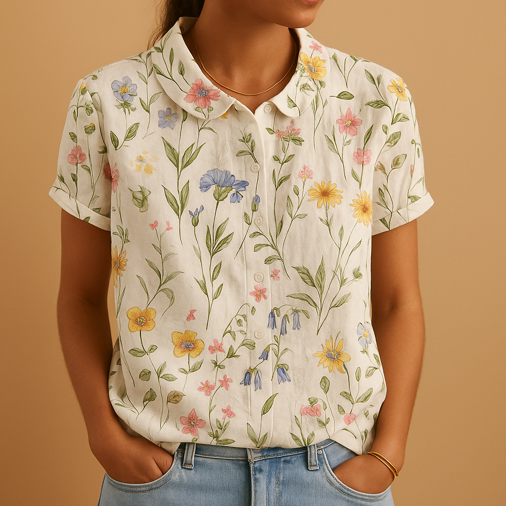Floral print blouse for women | Violet 1