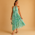 Floral sleeveless maxi dress for women | Isabelle 0