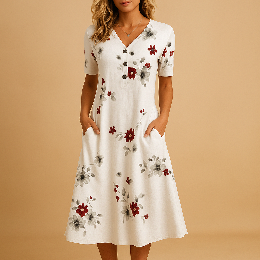 Floral summer dress with relaxed fit for women | Amelia 3