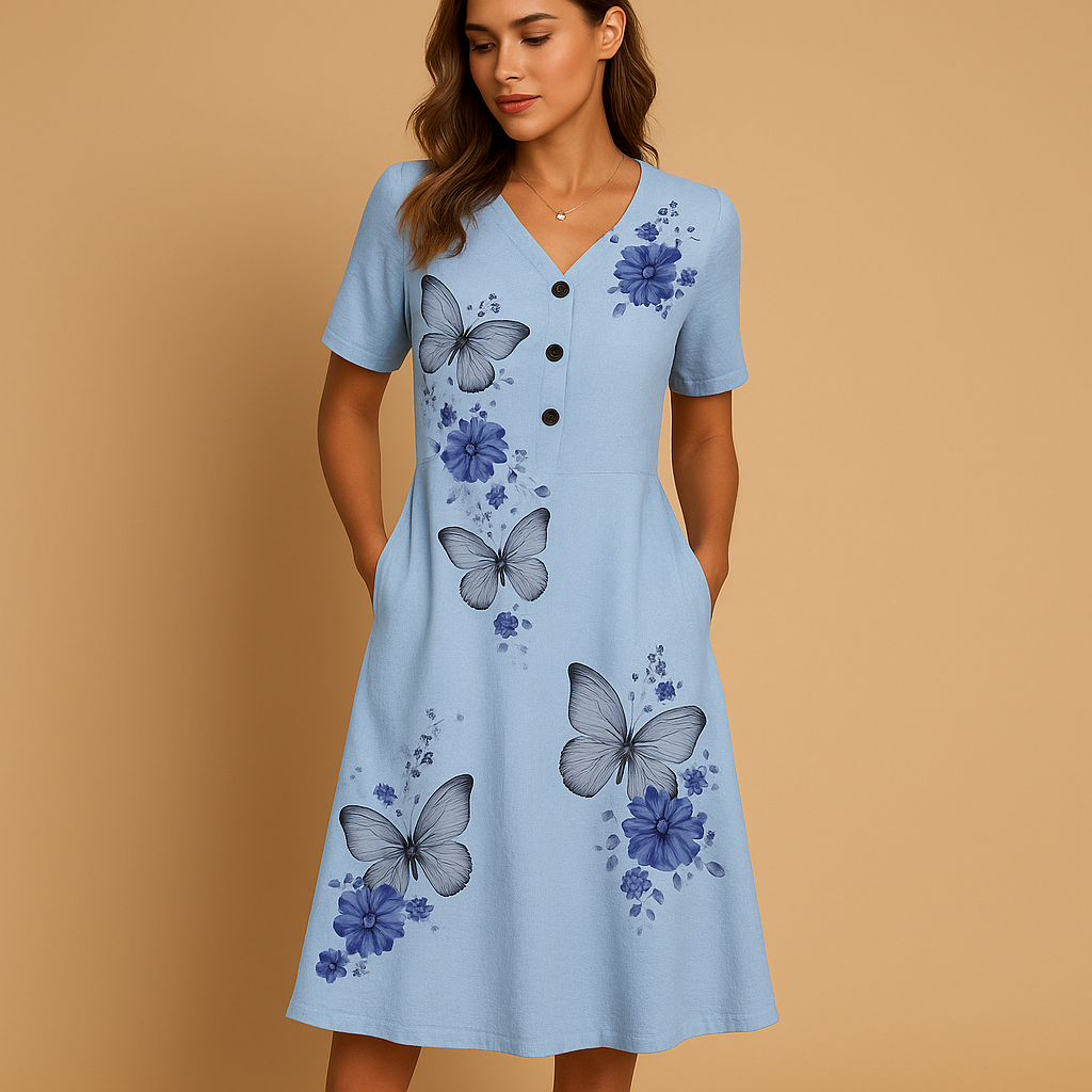 Floral summer dress with relaxed fit for women | Amelia 4