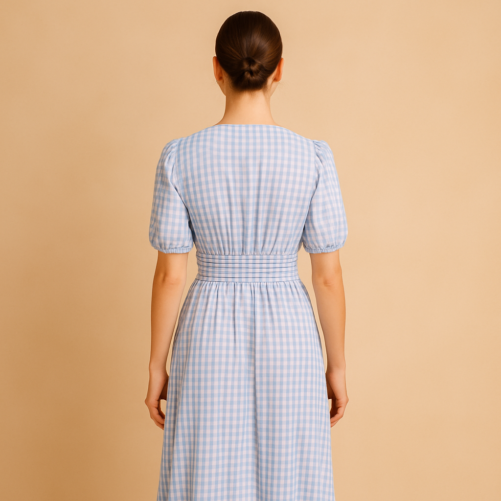 Flowy buttoned maxi dress with long sleeves for women | Danique 1