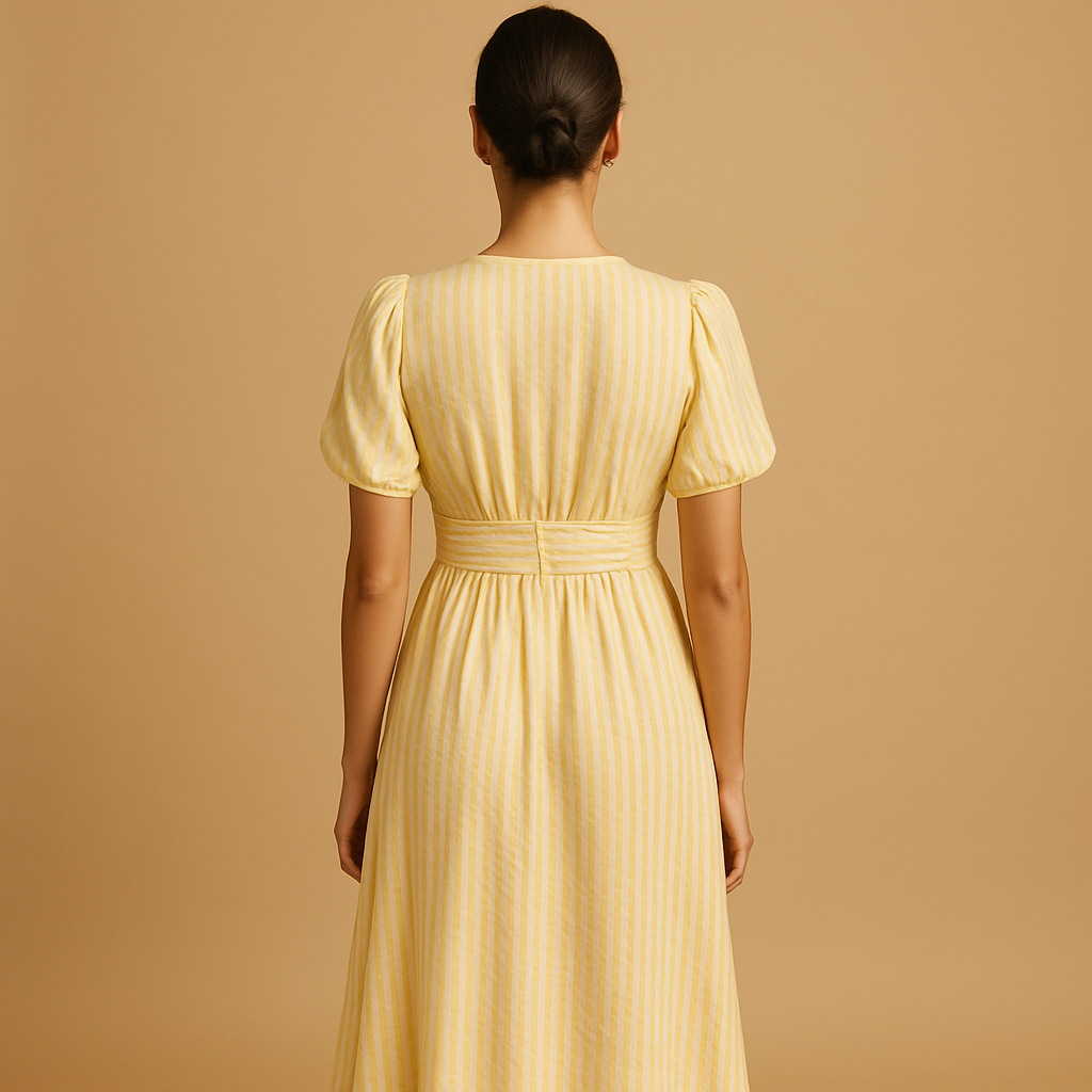 Flowy buttoned maxi dress with long sleeves for women | Danique 3