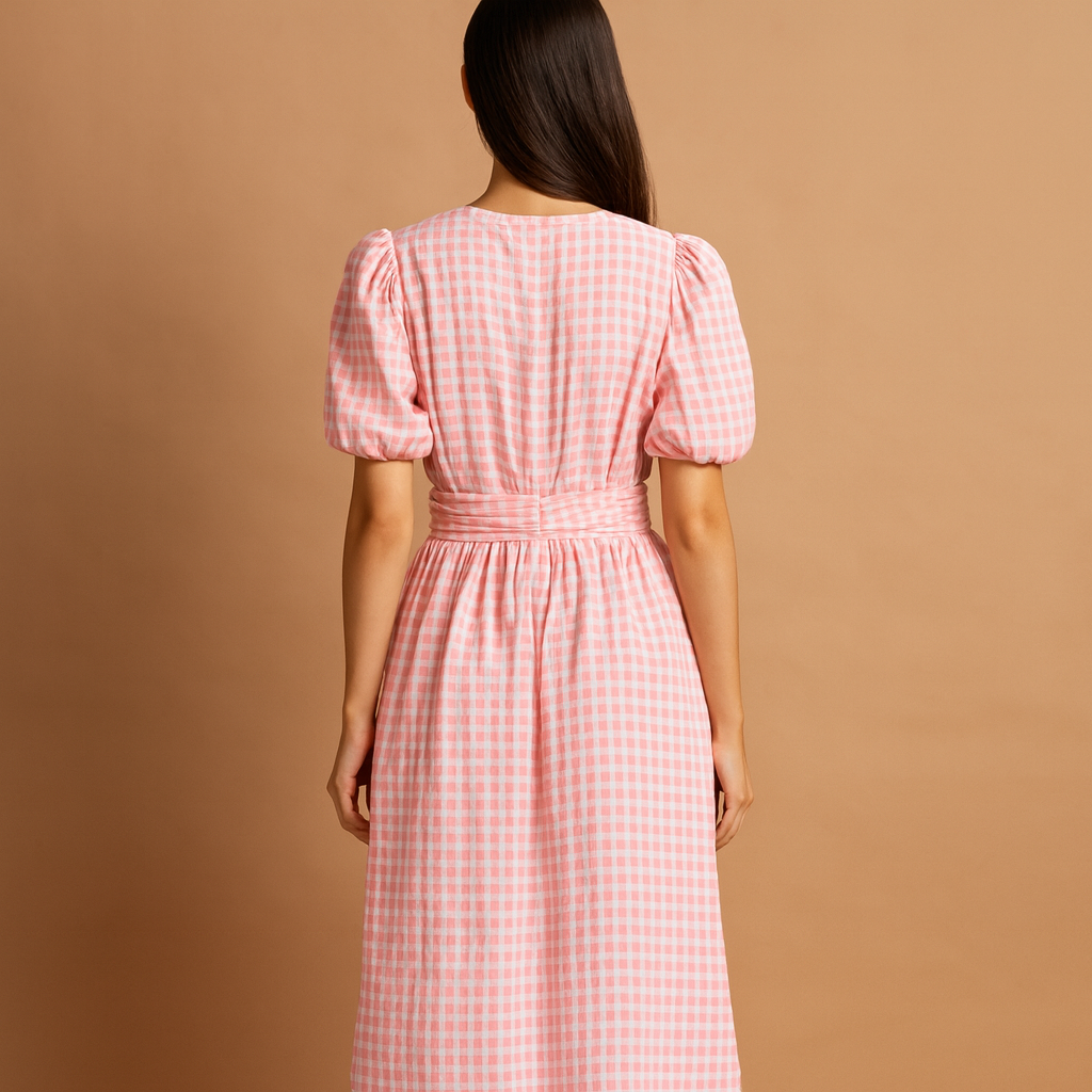 Flowy buttoned maxi dress with long sleeves for women | Danique 5