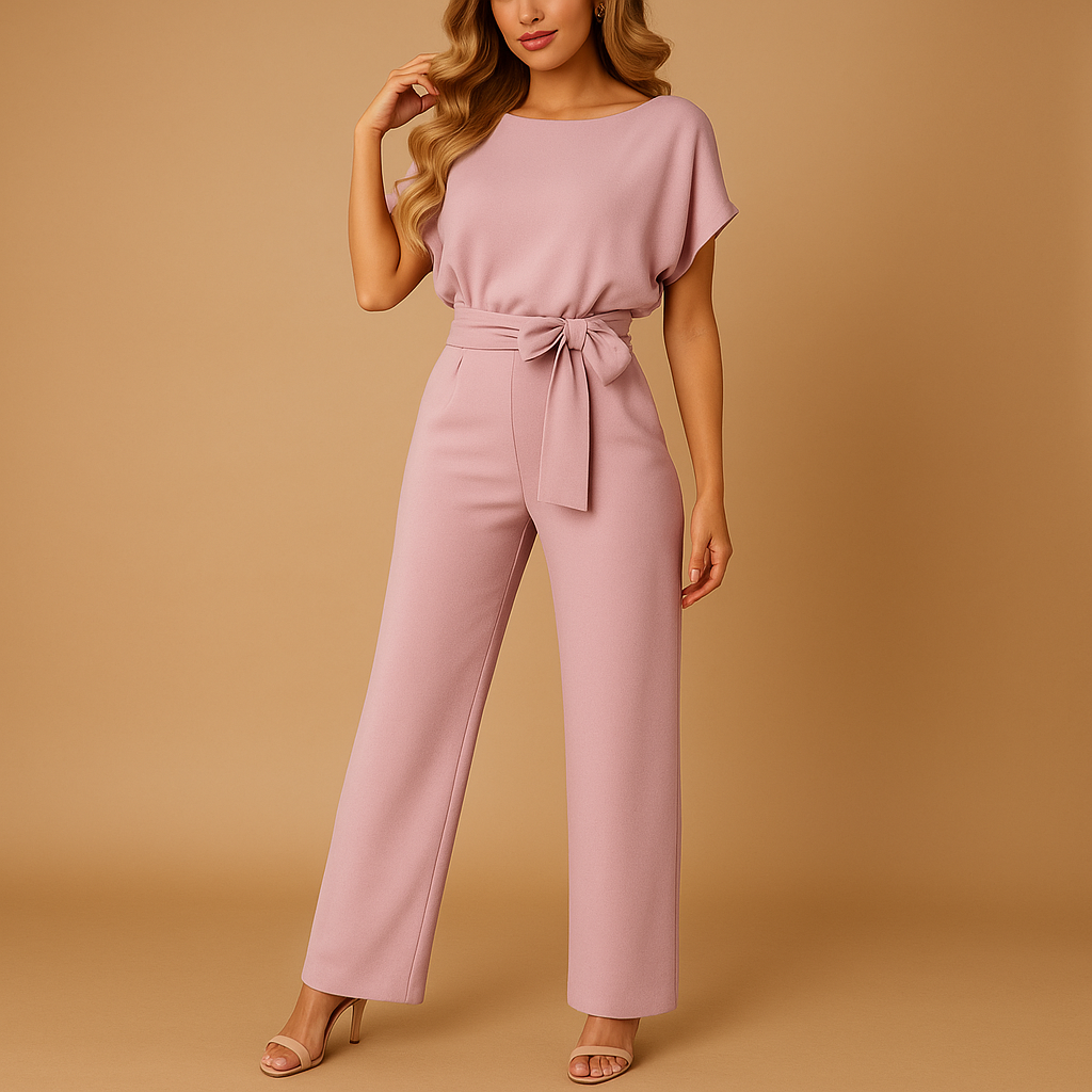 Glitter halterneck jumpsuit with open back for women | Eliza 4
