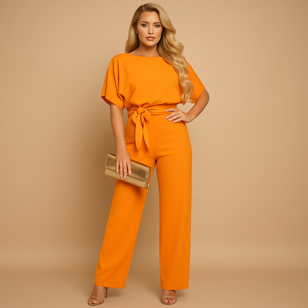 Glitter halterneck jumpsuit with open back for women | Eliza 6