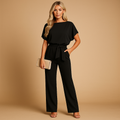 High-waist jumpsuit with lace-up detail for women | Tessa 0