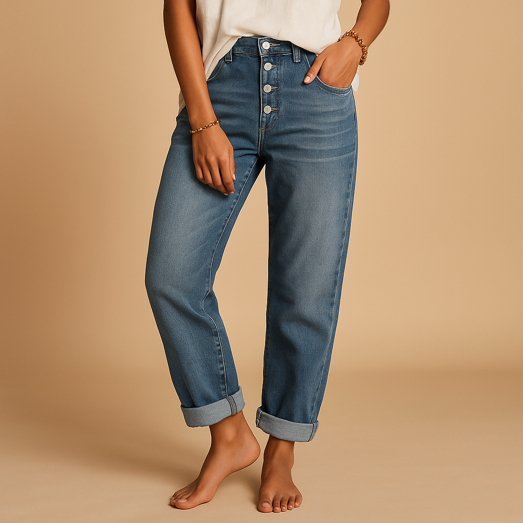 High-waisted loose fit jeans for women | Clara 0