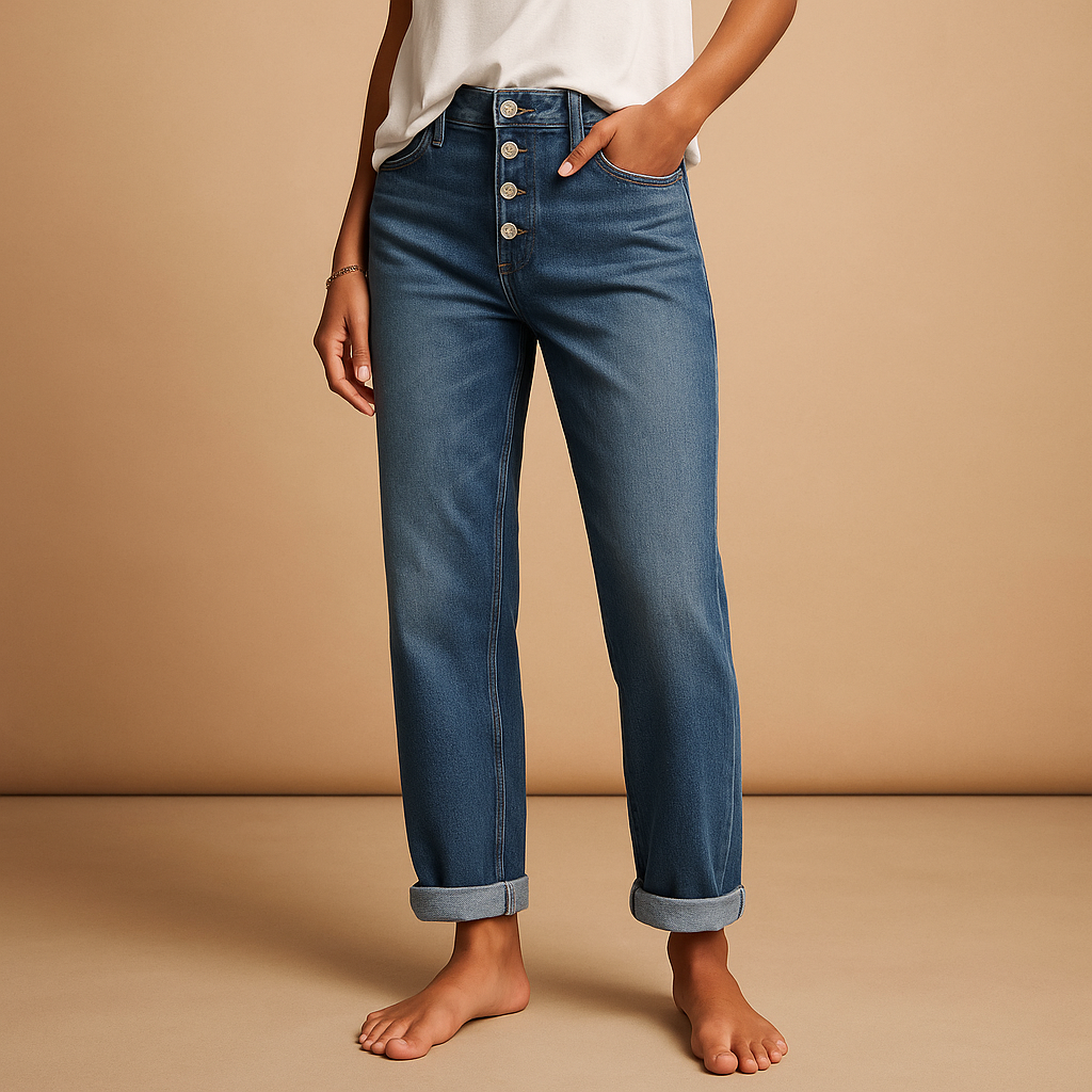 High-waisted loose fit jeans for women | Clara 2