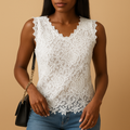 Lace blouse with round neck for women | Celeste 0