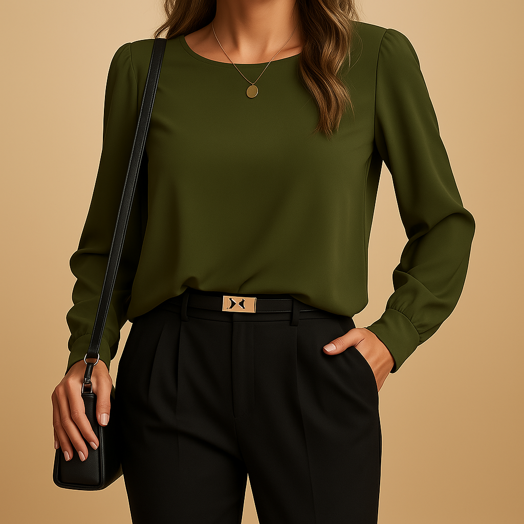 Long-sleeve classic blouse for women | Nora 1