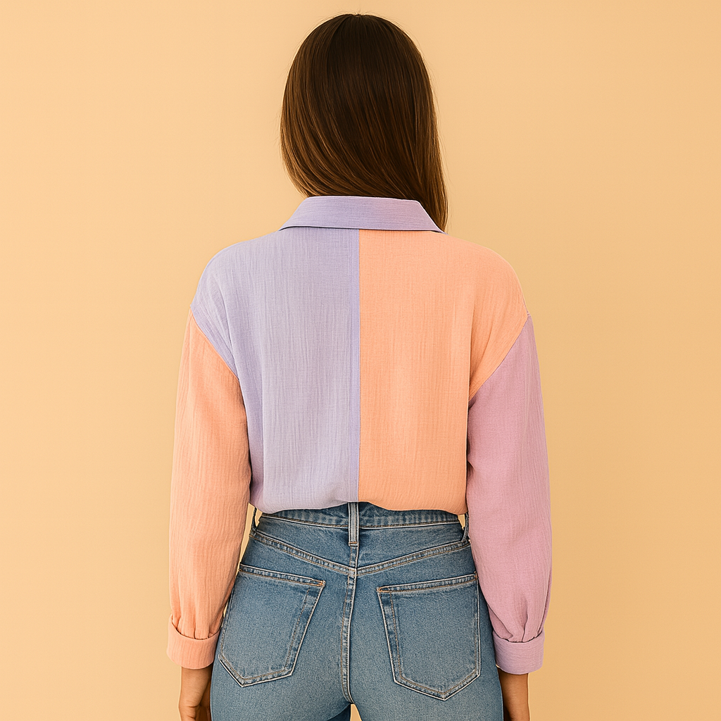 Patchwork blouse for women | Hazel 1