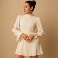 Ribbed long sleeve mini dress for women | Hazel 0