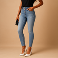 Ripped slim fit jeans for women | Ivy 0