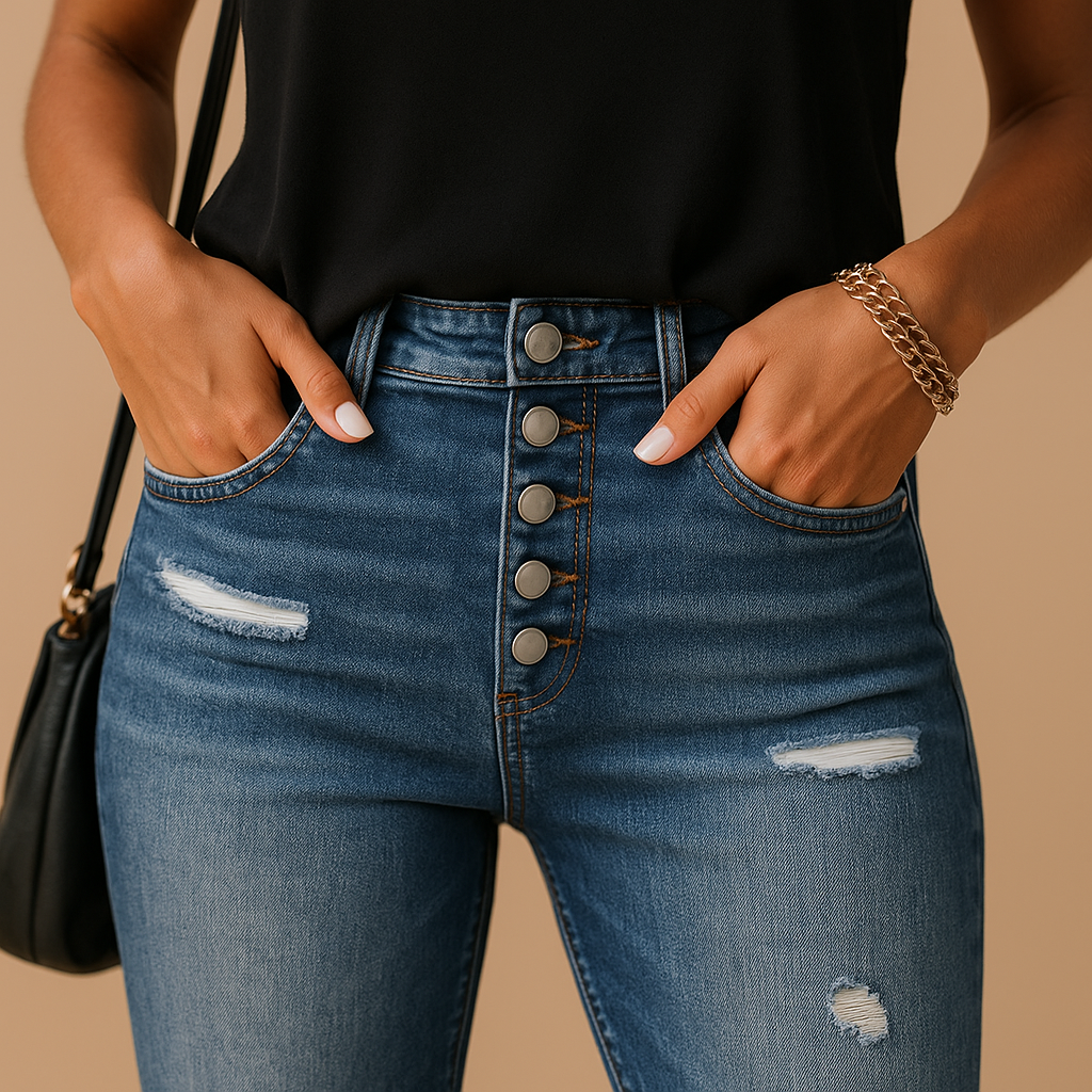 Ripped slim fit jeans for women | Ivy 4