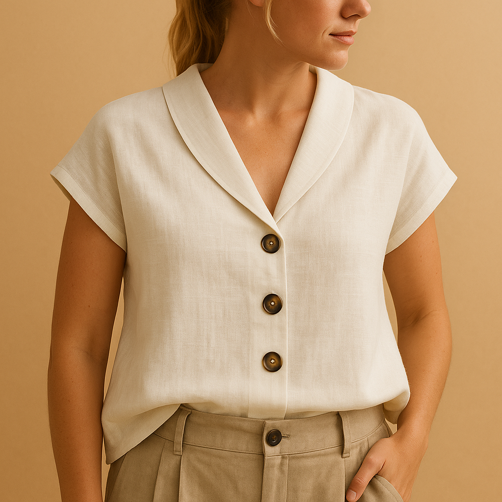Round neck summer blouse for women | Ella 0