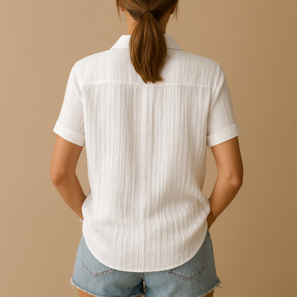 Short-sleeve classic blouse for women | Grace 1