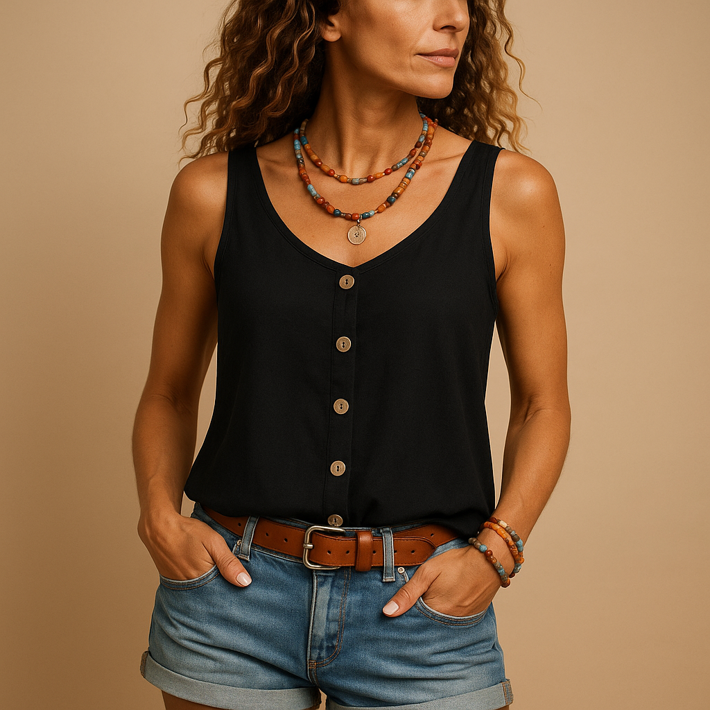 Sleeveless V-neck summer top for women | Naomi 3