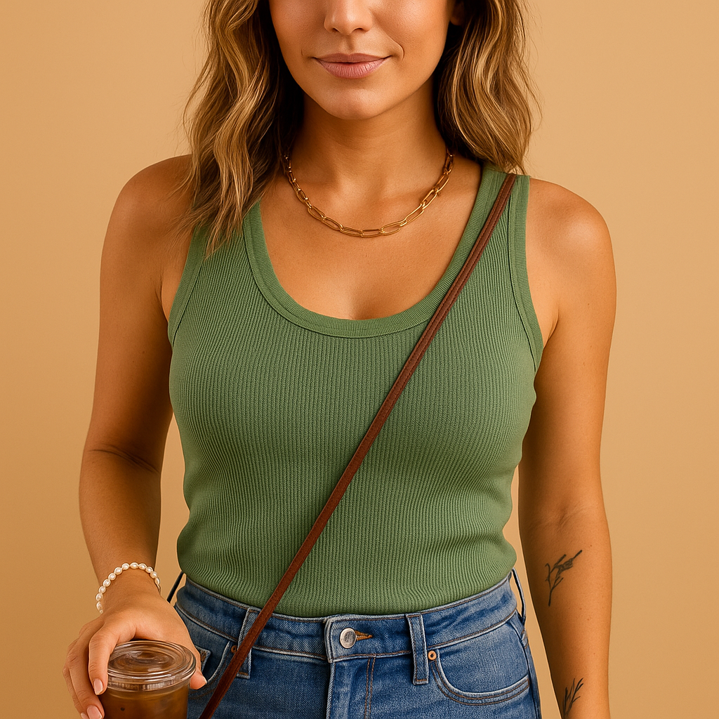 Slim fit cotton tank top for women | Lily 0