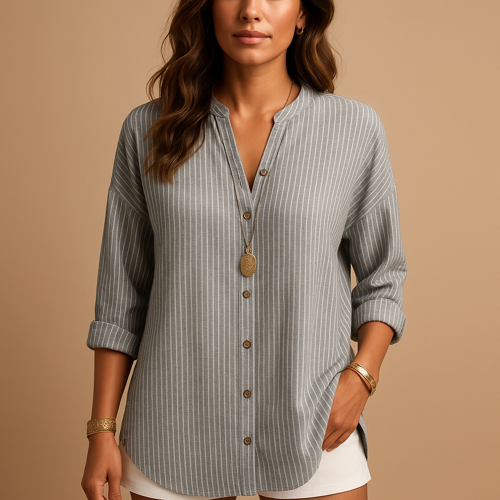 Striped V-neck shirt for women | Felicity 2