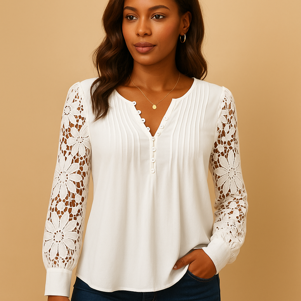 V-neck lace blouse for women | Grace 0