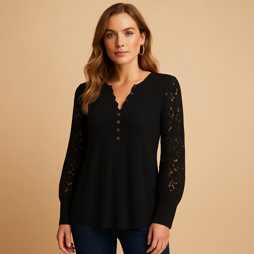 V-neck lace blouse for women | Grace 1