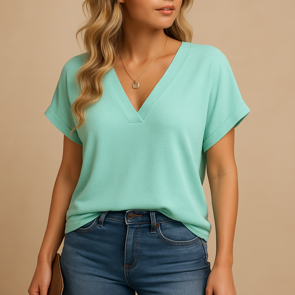 V-neck puff sleeve blouse for women | Harper 5