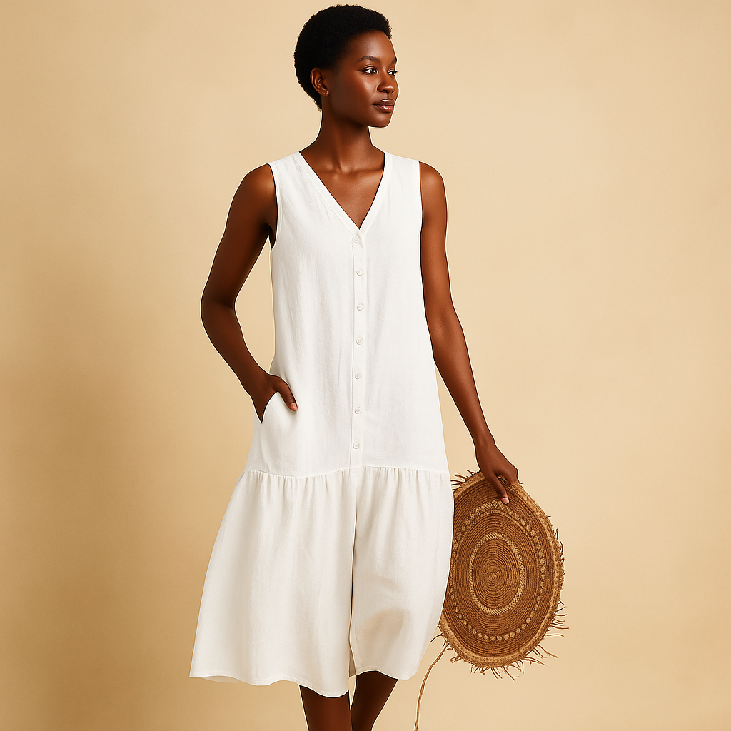 V-neck summer dress with breezy fit for women | Elodie 2