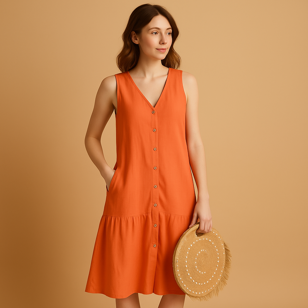 V-neck summer dress with breezy fit for women | Elodie 4