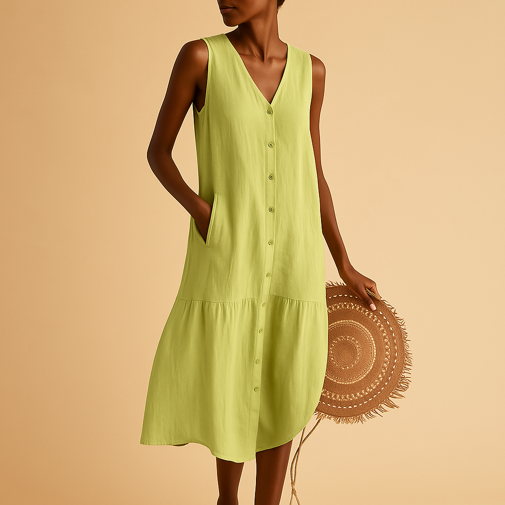 V-neck summer dress with breezy fit for women | Elodie 5