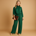 Wide-leg long sleeve jumpsuit for women | Veerle 0