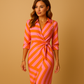 Wrap shirt dress with tie waist for women | Celeste 0